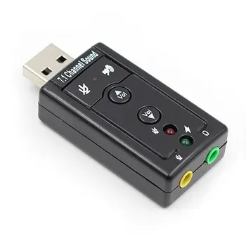Внешняя звуковая карта USB 7.1, стереомикрофон, динамик, аудиоразъем для наушников, кабель-адаптер 3,5 мм, подходит для ПК и ноутбука