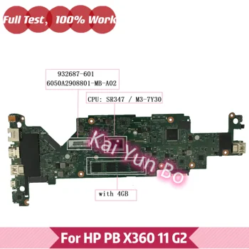 Для HP ProBook X360 11 G2 HSN-I10C материнская плата ноутбука 932687-001 932687-501 6050A2908801 932687-601 с процессором M3-7Y30 4 ГБ оперативной памяти Изображение 2
