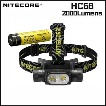 NITECORE HC68 USB Перезаряжаемый светодиодный Налобный фонарь SST 40-W LED 2000 Люмен Вспомогательный Красный Фонарь С батареей NL1835HP Для Кемпинга