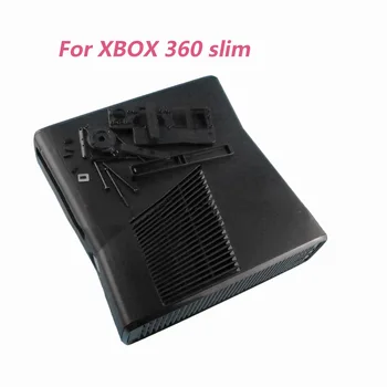 10 Шт. Новый Полноразмерный чехол с Наклейками и кнопками Для Xbox 360 Slim Console Protector Case Черного Цвета