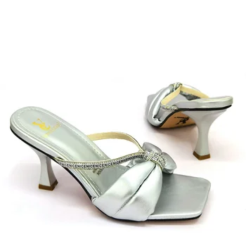 Большие размеры 41 42, женские босоножки, блестящие пикантные летние туфли-лодочки на высоком каблуке 7,5 см, женская обувь для клубных вечеринок, Sandalia Feminina Изображение 2