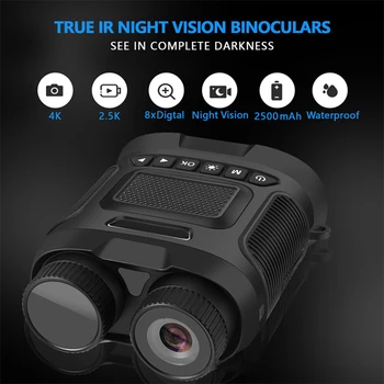 Бинокль с 8-кратным цифровым зумом, инфракрасный телескоп ночного видения, дневные и ночные очки для охоты на открытом воздухе, кемпинга