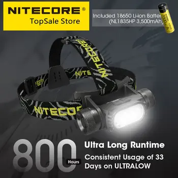 NITECORE HC68 Светодиодный Налобный фонарь 2000 Люмен, USB Перезаряжаемая Фара, Регулируемый Прожектор, Двойной луч, литий-ионный аккумулятор 18650