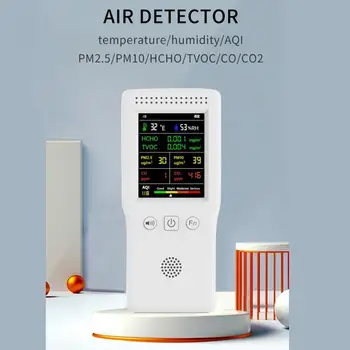 Портативный детектор качества воздуха 9 В 1 Ручной Высокоточный Детектор газа Детектор формальдегида Определение качества воздуха Pm2.5Pm10 Изображение 2