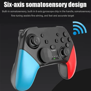 Беспроводной Bluetooth-геймпад для Switch pro, шестиосевая соматосенсорная вибрация, беспроводной пульт дистанционного управления геймпадом Изображение 2