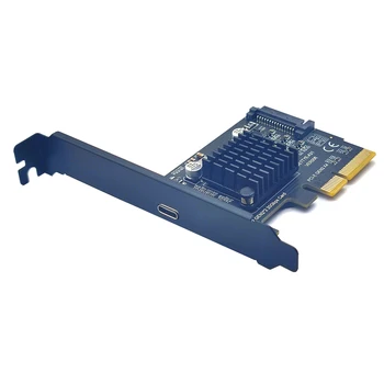 USB 3.2 GEN2*2 20 Гбит/с PCIE-карта PCI Express 3,0x4 для адаптера расширения TYPE C PCI-E USB C Riser SATA Power 1 Порт TYPE-C для ПК