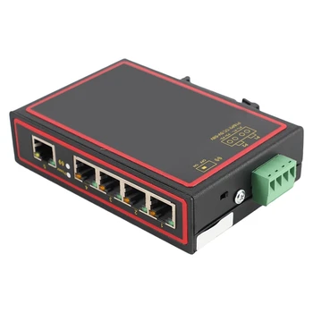 3X5 Портов Промышленный Металлический Корпус Ethernet-Коммутатора 10/100 Мбит/с с Усилением сигнала Rj45 Сетевой Коммутатор Vlan Изображение 2