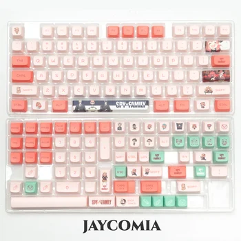 JCM Аниме Брелок для игровой механической клавиатуры XDA Profile PBT Cute 143 Keys Caps DIY Custom Dye Sub Keycaps Для Anne Pro 2 Изображение 2