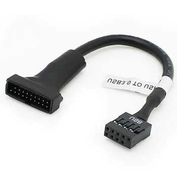 Кабель-адаптер с 9-контактным разъемом USB 2.0 для подключения к материнской плате USB 3.0 с 20-контактным разъемом