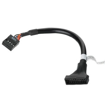 Кабель-адаптер с 9-контактным разъемом USB 2.0 для подключения к материнской плате USB 3.0 с 20-контактным разъемом Изображение 2