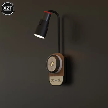 USB LED прикроватная настольная лампа Защита глаз Магнитный Всасывающий Ночник Многофункциональный Настенный светильник Студенческого общежития для учебы Изображение 2
