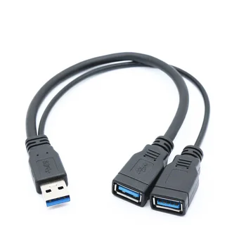 Новый USB 3.0 A, от 1 мужчины до 2 женщин, концентратор данных, адаптер питания, Y-разветвитель, USB-кабель для зарядки, удлинители шнура