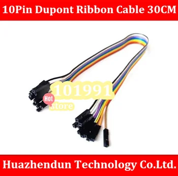 Высокое качество, 10 шт./лот, 30 см, 10-контактный кабель Dupont, 10 в ряд, соединительный провод с 1-контактным разъемом