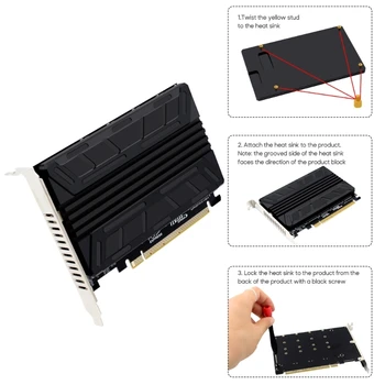Алюминиевый Радиатор для PCIEX16 NVME M-KEY SSD с Адаптером RAIDs Card Radiator Pad P9JB Изображение 2