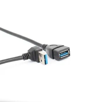 Удлинительный кабель USB 3.0 Угол наклона 90 градусов Вверх Вниз Влево Rht от мужчины к женщине, высокоскоростные кабели для синхронизации данных USB 5 Гбит/с, зарядные кабели Изображение 2
