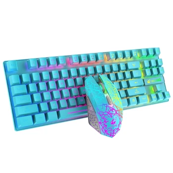 Беспроводная игровая клавиатура и мышь с радужной подсветкой RGB с регулировкой DPI на 3 передачи
