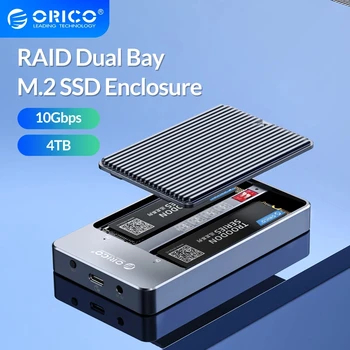 Корпус SSD ORICO LSDT RAID Dual Bay M2 с поддержкой M.2 NGFF SATA SSD-диск для B Key и B + M Key SSD Поддержка режима PM/RAID 0/RAID 1/JBOD