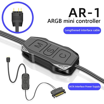 Кабель контроллера COOLMOON AR-1 RGB 5V 3 Pin к SATA AURA ARGB Mini Control HUB Питание Адаптер контроллера синхронизации RGB
