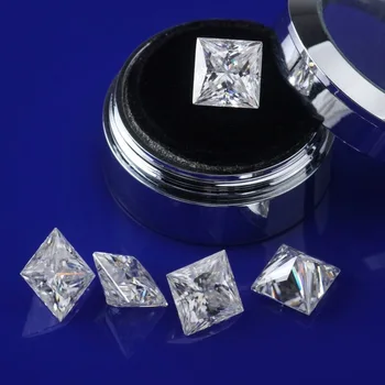 Серый Цвет, огранка Ашер, 2 штуки, Муассанит 8*8 мм (2,5 карата), Сыпучий камень VVS1 GRA Super Gemstone Изображение 2