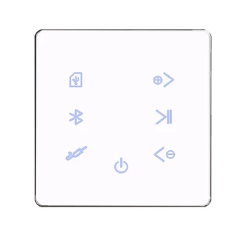 2X Bluetooth-усилитель в стене, USB SD-карта, музыкальная панель, Фоновая аудиосистема для умного дома, стерео Ресторан отеля (белый)