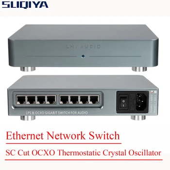SUQIYA-8-Битный Гигабитный Hi-Fi Аудио Ethernet Коммутатор с Полным Линейным источником питания постоянного тока SC Cut OCXO Кварцевый генератор Постоянной Температуры