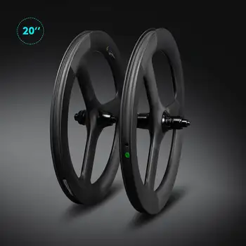 20-дюймовый складной велосипед Carbon trispoke wheel 20inch 406 с центральным замком колеса без дискового тормоза XDR для складного велосипеда Изображение 2