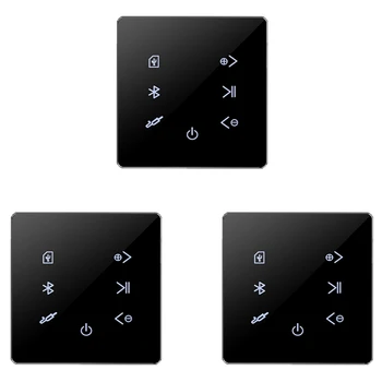 Новый 3-Кратный Усилитель Bluetooth В стене USB SD-карта Музыкальная Панель Умный Дом Фоновая Аудиосистема Стерео Ресторан Отеля (черный)