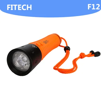 Подводный фонарик FITECH F12 для дайвинга 100 м, 600 люмен, XML U2, светодиодный фонарик, водонепроницаемая лампа, может использоваться в качестве источника питания