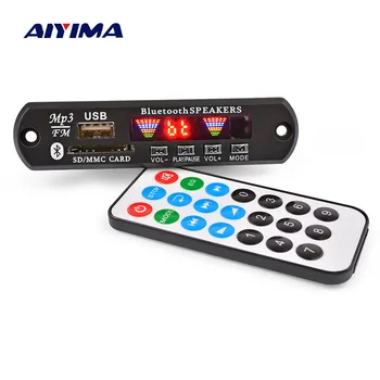 AIYIMA 12 В Bluetooth MP3 Декодер Плата 4 Цветной Дисплей USB FM APE FLAC Декодирование Без Потерь Беспроводной Bluetooth 5,0 Модуль Громкой Связи