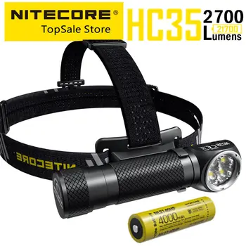 NITECORE HC35 USB Перезаряжаемый Фонарик L-shpe Налобный фонарь 2700 Люмен Металлический Магнитный Прожектор, батарея 21700 4000 мАч Изображение 2