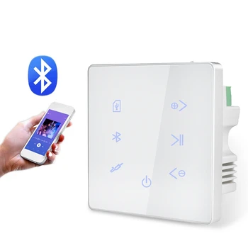 5-кратный Bluetooth-усилитель в стене, USB SD-карта, музыкальная панель, Фоновая аудиосистема для Умного дома, стерео Ресторан отеля (белый) Изображение 2