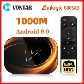 1000M Amlogic S905X3 Smart 8K TV Box Android 9,0 Макс 4 ГБ ОЗУ 128 ГБ ПЗУ телеприставка Двойной Wifi Медиаплеер Youtube