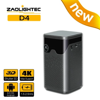 ZAOLITGHTEC D4 Мини Портативный Проектор Smart Android WIFI TV Video Pico LED DLP для Мобильного смартфона Full HD 1080P PC 4K Cinema