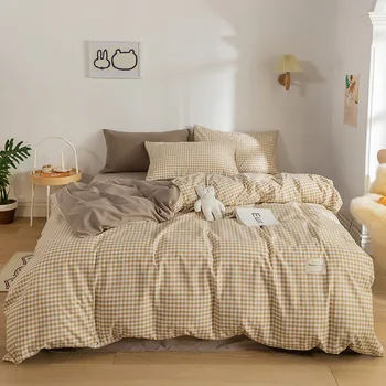 Комплект постельного белья из четырех частей из Выстиранного Хлопка с кисточкой