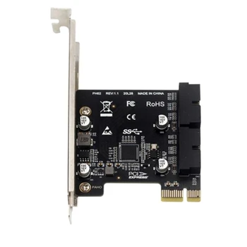 PH62 Адаптер Карты расширения PCIE 2 Порта USB3.0 Концентратор Внутренний 19/20-контактный разъем USB 3 Для PCIE PCI Express Карта-адаптер
