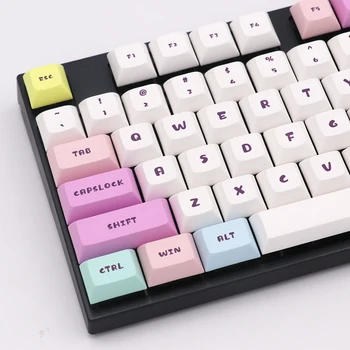 Keypro Teacup Cat Theme Шрифты для Сублимации эфирных красителей 144 клавиши PBT keycap Профиль DSA Для механической клавиатуры