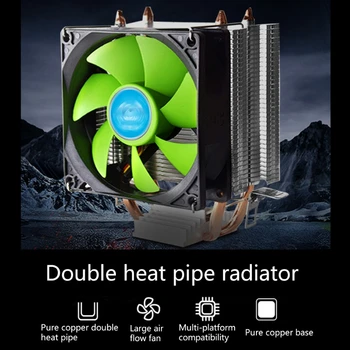 Q1JF Эффективное Охлаждение CPU Cooler Вентилятор 3pin 2 Тепловые Трубки для intel＆ amd LGA 775/1155 Common Platform Тихий Вентилятор Бесшумный Радиатор Изображение 2