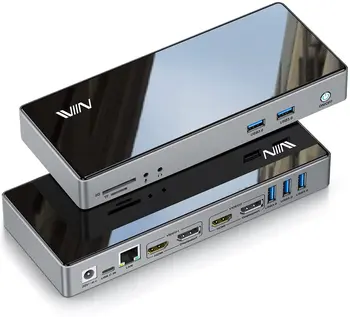 Док-станция USB3.0 с Одним видеовыходом 5K/Двойным видеовыходом 4K @ 60Hz Поддержка Displaylink с несколькими интерфейсами, Внешняя для системы MAC WIN Изображение 2