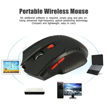 2,4 ГГц USB Беспроводная мышь 1600 точек на дюйм Оптическая Игровая Мышь, Предназначенная для домашних Офисных игр С Мини-USB-приемником Оптические мыши
