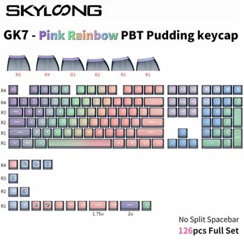 Skyloong Pink Rainbow PBT Pudding Keycap GK7 126 ШТ Механические Клавиатуры Набор Клавишных Колпачков Настольный Ноутбук Эргономичные Колпачки Для Ключей