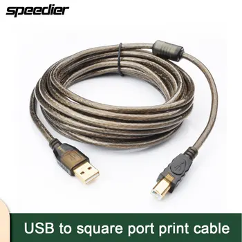 Высокоскоростной USB-кабель для передачи данных принтера 3 м, 5 м, 10 м, 15 м, 20 м, Удлиненный Термочувствительный POS-Универсальный Квадратный Порт, Термальный Экспресс-принтер