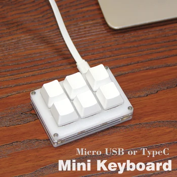 Мини 6 клавиш Outemu Hotswap Клавиатура Micro USB TYPE C Программирование OSU Макро Клавиатура Photoshop Клавиатура для рисования Механическая Клавиатура