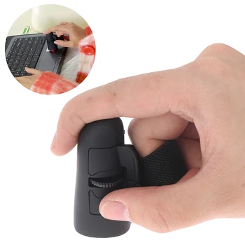 Беспроводные кольца для пальцев USB 2,4 ГГц, оптическая мини-мышь, ленивая мышь для пальцев с сумкой для хранения ноутбука, планшета, настольного ПК Изображение 2