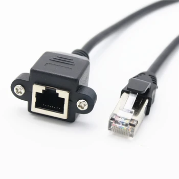 Сетевой удлинитель RJ45 с отверстиями для винтов Сетевой кабель Ethernet Волоконно-оптический интерфейс 0,3 м 0,6 м 1 м Изображение 2