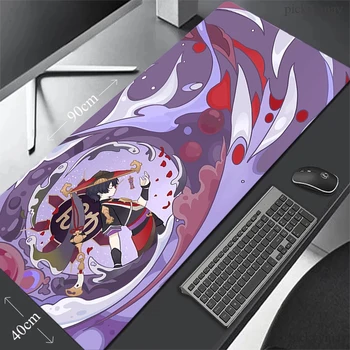 Genshin Impact Large Mousepad Gamer Anime Mouse Pad Коврик Для Мыши Deskmat Pad Gaming Laptop Mausepad Pc Accessories XXL 100x50 Изображение 2