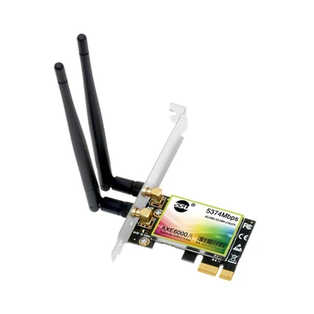 SSU 5374 Мбит/с, адаптер Wifi6e Pcie, Двухдиапазонная карта Wi-Fi 2,4 G/5 ГГц, адаптер беспроводной карты PCI-Express для ПК AXE6000 (A)