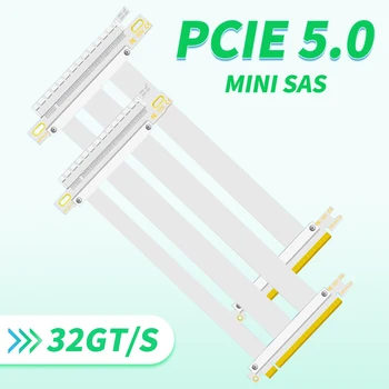 Белый высокоскоростной соединительный кабель PCI-E PCIE 5.0 x16, PCI Express 16x Gen4, Прямой соединительный кабель GPU 15-200 см