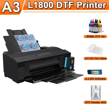 DTF Принтер A3 Для Epson L1800 Принтер A3 DTF Трансферный принтер с DTF Комплектом Для печати футболок на джинсах DTF Печатная машина для футболок