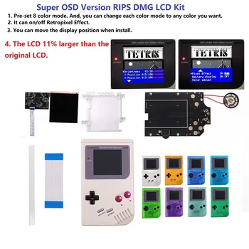 РАЗРЫВАЕТ цветную модель Подсветки экранного меню Q5 LCD IPS Kit Для Game Boy GBO/DMG и предварительно вырезанный корпус $ Предварительно припаянный Динамик