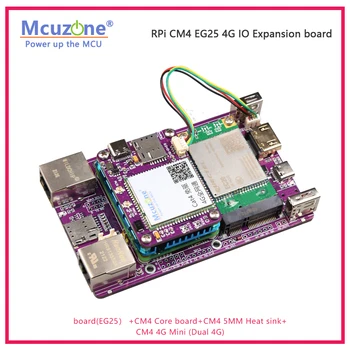 Плата расширения ввода-вывода Raspberry pi CM4_4G (EG25-G) с двумя сетями Ethernet/4G LTE/USB-концентратор промышленного класса/Алюминиевый корпус Ubuntu Изображение 2